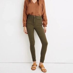 Madewell 10" High-Rise Skinny Jeans, Color Olive Wash Size 28